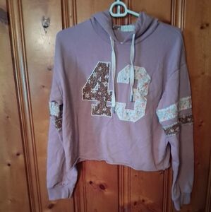 Altar'd State Lavender Cropped Hoodie Sweater